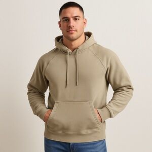 Champion C9 Men’s Hoodie Reverse Weave Terry Cloth Front Pouch Beige Sz Lg